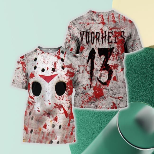 Official Hot Trend Awesome Voorhees Horror Blood New Shirt 3D All Over Printed