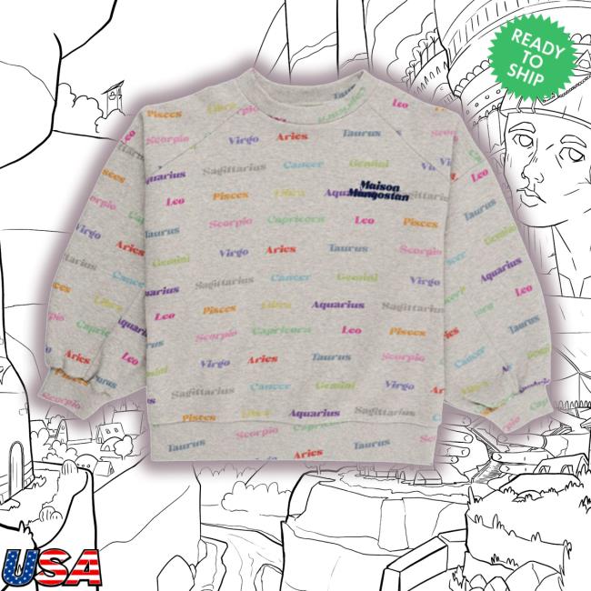 Official Maison Mangostan Multy Print Long Sleeved T-Shirt Official Maison Mangostan Multy Print Long Sleeved T-Shirt