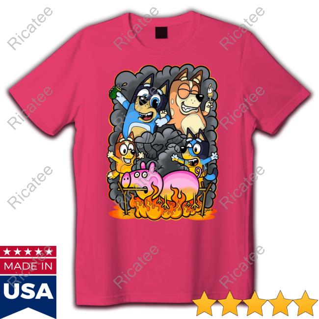 Simon Luxton Bluey Bbq Peppa Pig Tee Shirt