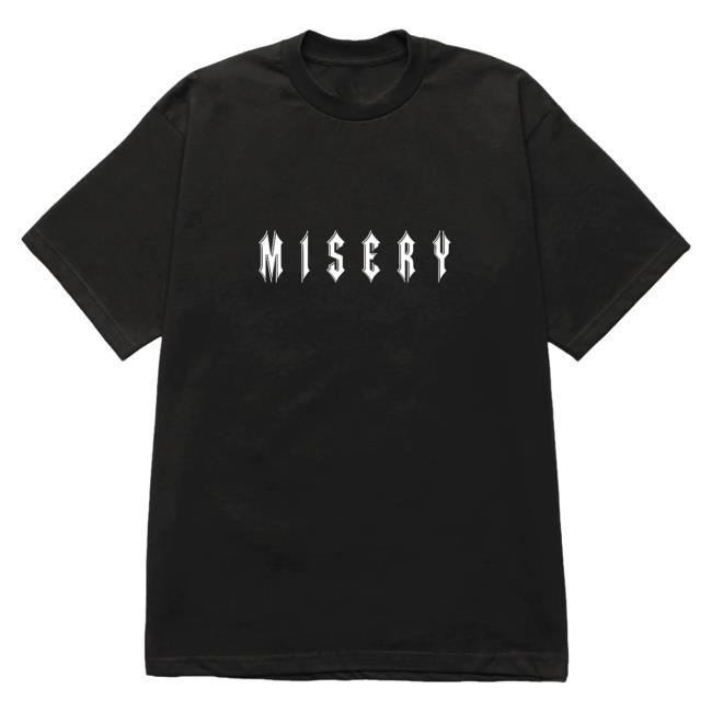 Official Misery Worldwide Tribal Graphic Print Black Top Shirt