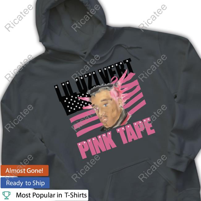 Pink Tape Black Portrait Hoodie
