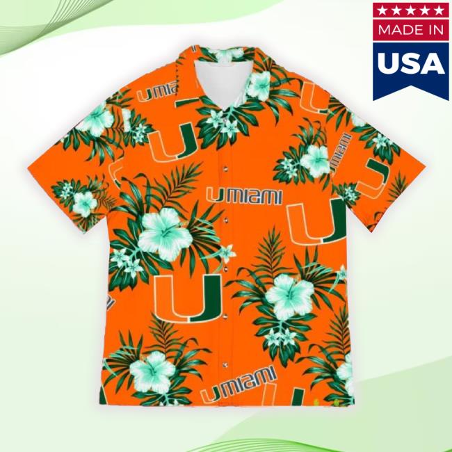 Miami Hurricanes Sport Flower Tropical 3D Hawaiian Tee Summer Holiday Gift
