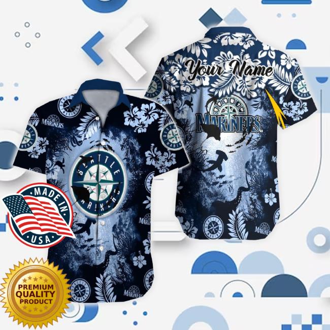 Seattle Mariners Mlb Hawaiian Shirts Ocean Hibiscus Custom Name For Fans Gift