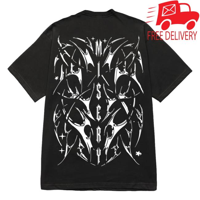 Official Misery Worldwide Tribal Graphic Print Black Hot Shirt
