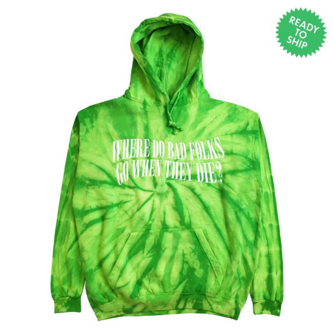 Official Misery Worldwide Misery Worldwide Bad Folks Green Tie Dye Pullover Sweatshirt