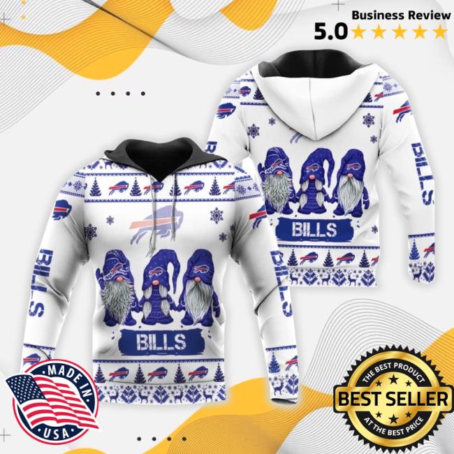 Official Christmas Gnomes Buffalo Bills 3D Hoodie Zip Hoodie Sweatshirt Best Christmas Gift