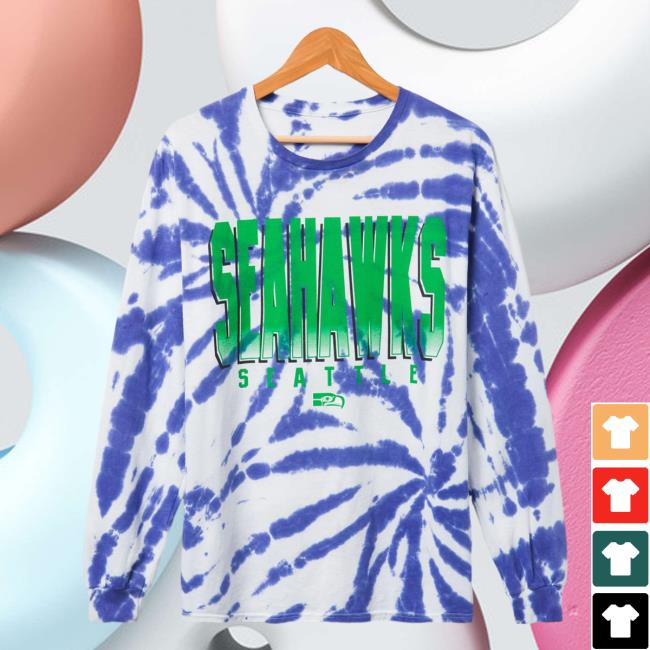 Official Junk Food Apparel Clothing Store Shop Junkfoodclothing Seattle Seahawks Game Time Tie Dye Long Sleeve Shirt Liberty Tie-Dye