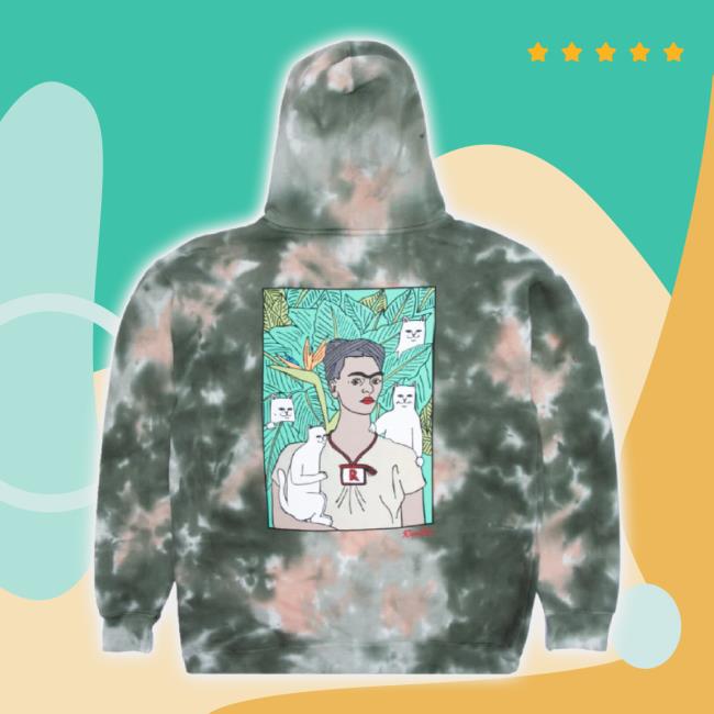 Official Ripndip Clothing Merch Store Nermal Portrait Hoodie Sweatshirt (Olive/Orange) Ripndipclothing Shop