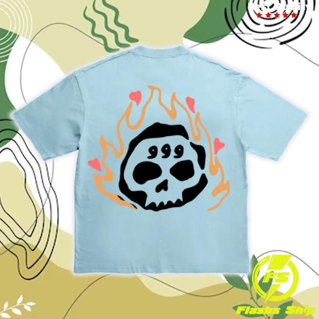 Official 999 Club Merch Store Skull Puff Print Shirt (Light Blue) 999Club Shop