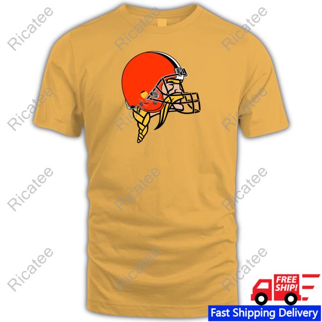 Vikings Logo Wearing Browns Logo Hoodie