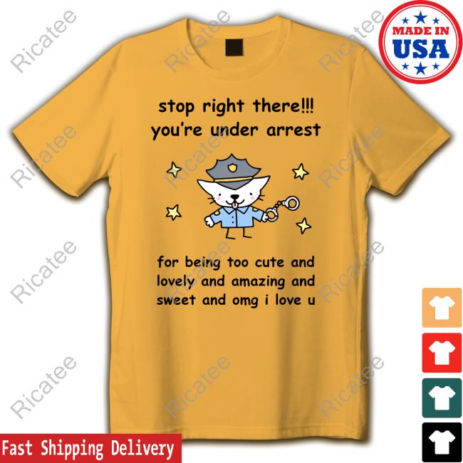 Official Stop Right There You're Under Arrest Funny Shirt