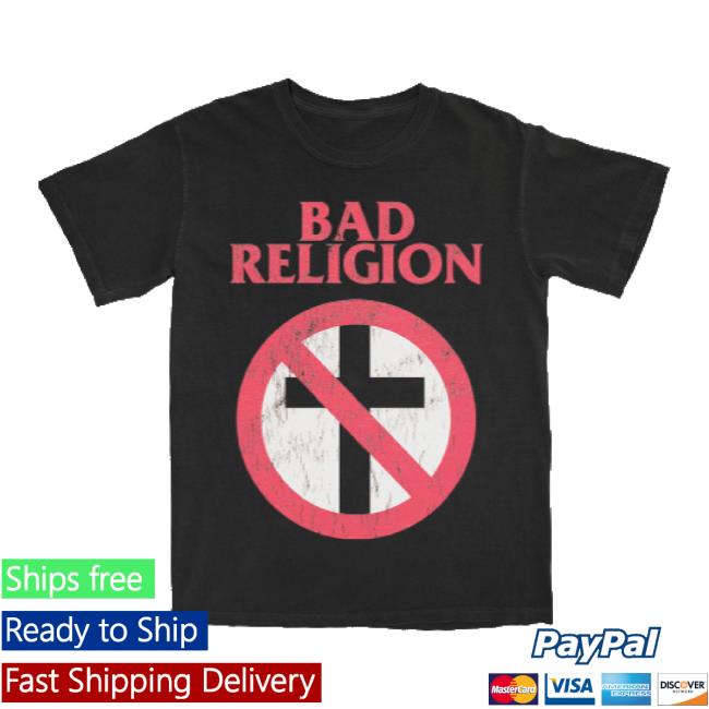 Original Bad Religion Merch Store Distressed Big Crossbuster Long Sleeve Tee (Black) Badreligion Shop