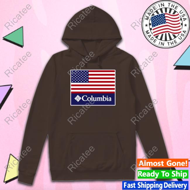 Eric Bates Wearing Usa Flag Columbia T Shirt