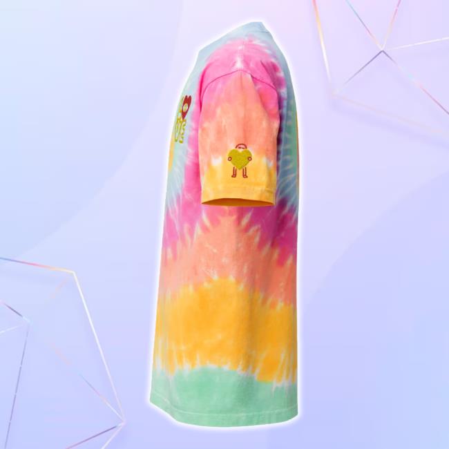 Trending Almightyfabrics "Oversized Love" Embroidered Tie- Dye Sweaters Sherbet Rainbow