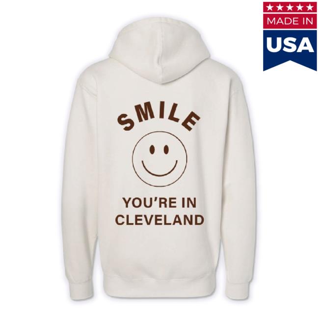 Original Emily Roggenburk Merch Store Smile You're In Cleveland Unisex Sweatshirt - Bone Roggenburk Shop
