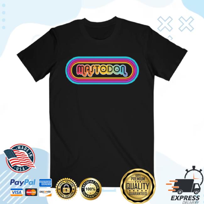Original Mastodon Merch Store 70'S Rainbow Logo Hoodie Mastodonrocks Shop