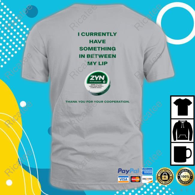 I Currently Have Something In Between My Lip Zyn Thank You For Your Cooperation Tee Degenshirts Merch