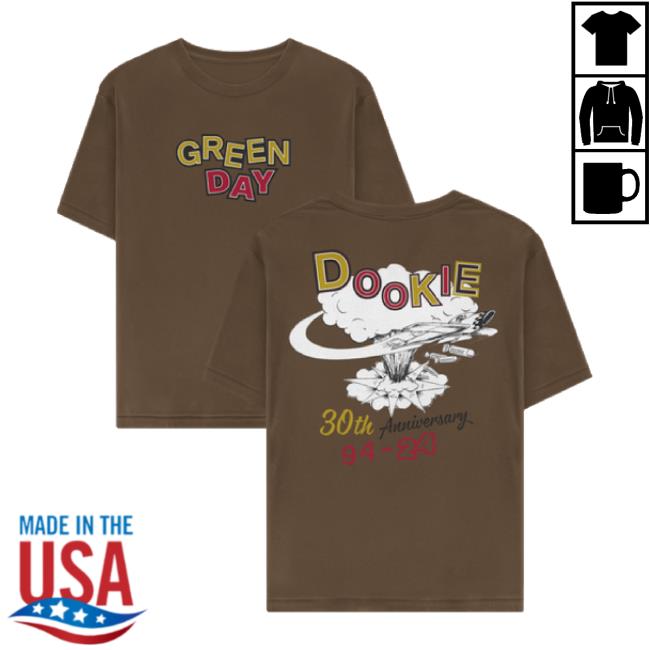 Trending Green Day Store Merch Dookie 30Th Explosion Logo Brown Shirt Greenday Shop