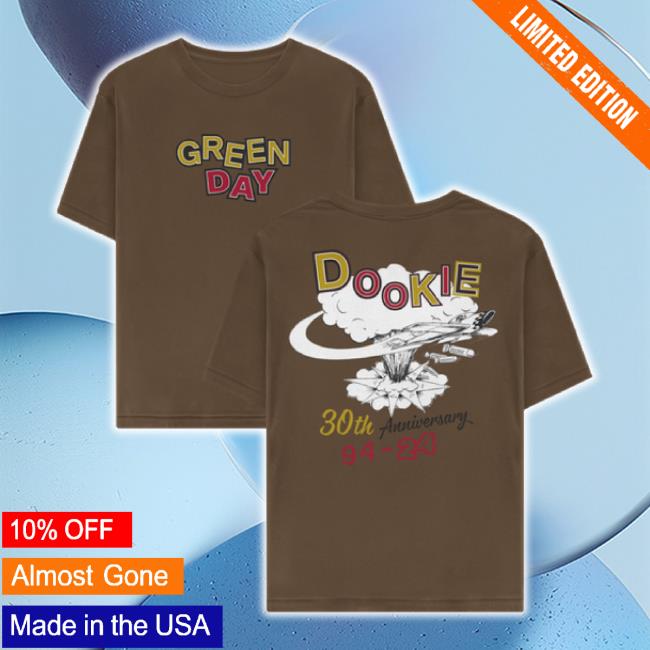 Trending Green Day Store Merch Dookie 30Th Explosion Logo Brown Tee Greenday Shop