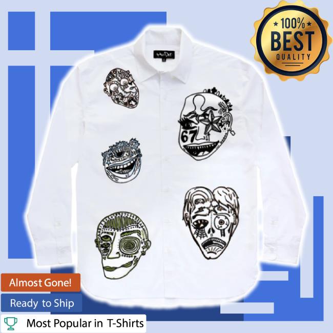 Trending Hiidef Merch Store Monster Faces Printed Button Down Hoodie Hiidef Shop