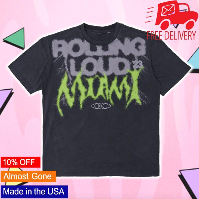 Trending Rolling Loud Merch Store Rl Miami 23 Static Vision Vintage Black Lineup T-Shirt Shoprollingloud Shop