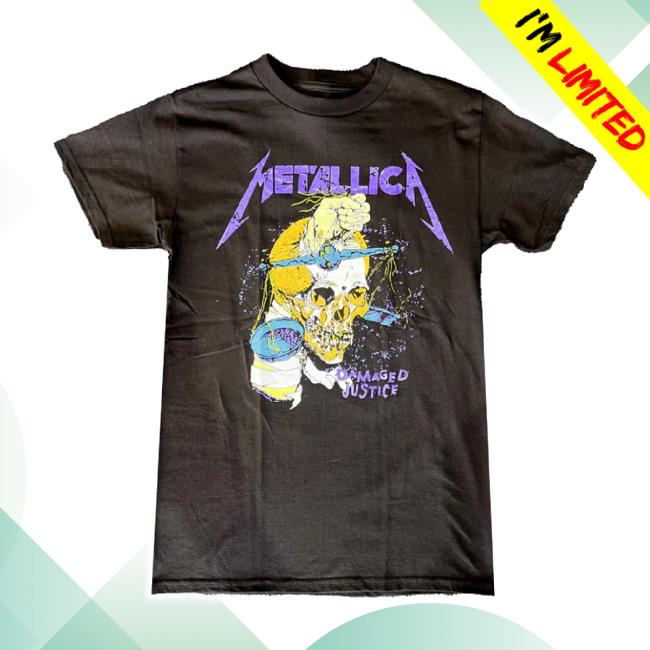 Trending Obsessed With Graphic Tees Merch Store Metallica "Damaged Justice" Graphic Long Sleeve Tee Obsessedwithgraphictees Shop