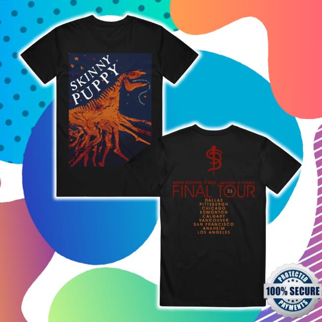 Trending Skinny Puppy Merch Store Dinosaur Black TankTop Skinny Puppy Shop