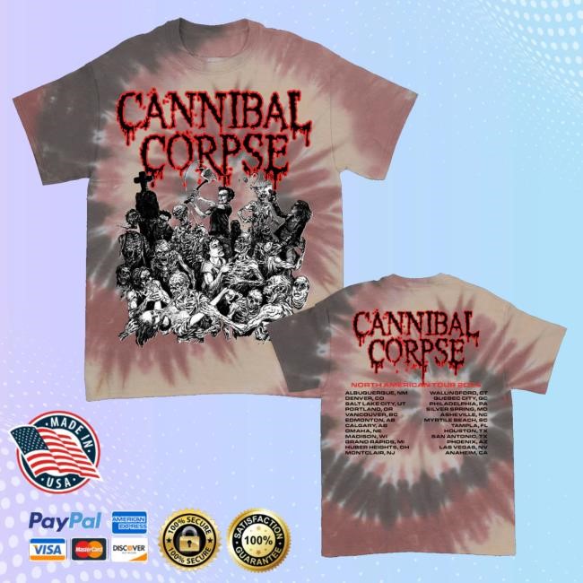 Cannibal Corpse Merch Graveyard Na 2024 Tour Sequoia Dye Unisex Sweatshirt Cannibal Corpse Merch Graveyard Na 2024 Tour Sequoia Dye Unisex Sweatshirt