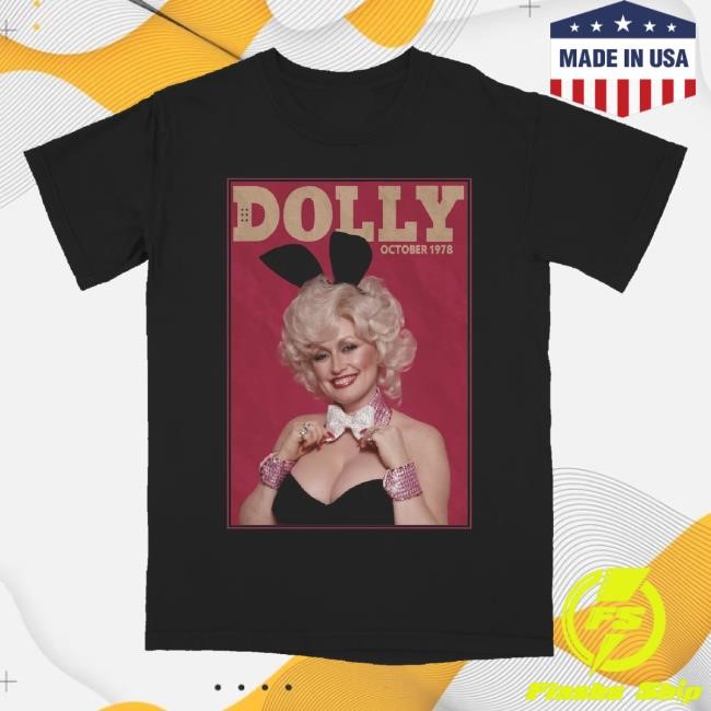 Official Dolly Parton Merch Store Dolly Bunny Black Tee Shirt