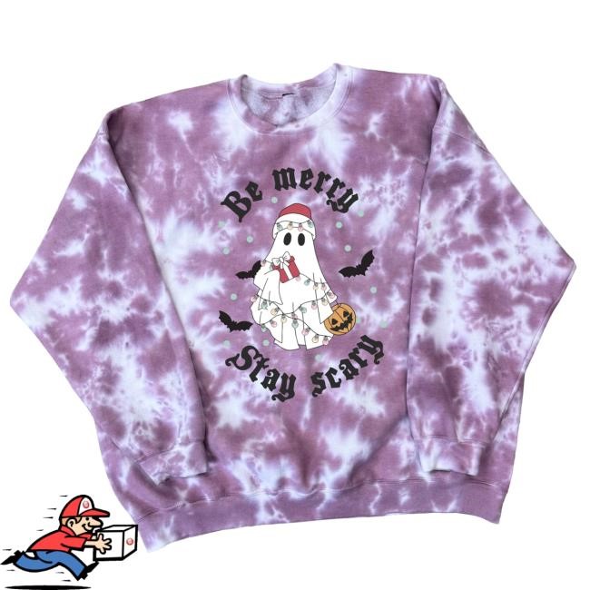 Official Ratchet Clothing Merch Store Be Merry Stay Scary Tie Dye Tee Shirt