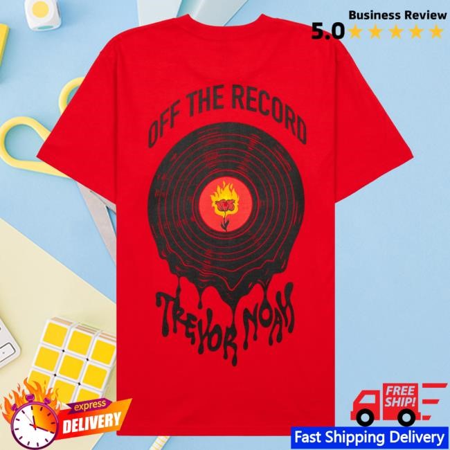 Official Trevor Noah Merch Shop Off The Record Red Drip Crewneck Sweatshirt