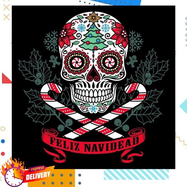 Grunt Style Merch Women's Feliz Navidead Boyfriend Fit Shirts Black