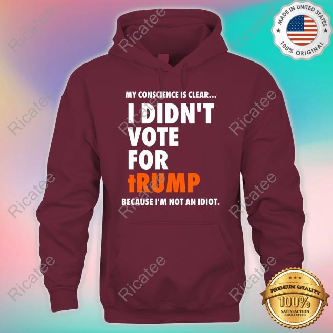 Damaan4u33 My Conscience Is Clear I Didn't Vote For Trump Because I'm Not An Idiot Hoodie Sweatshirt