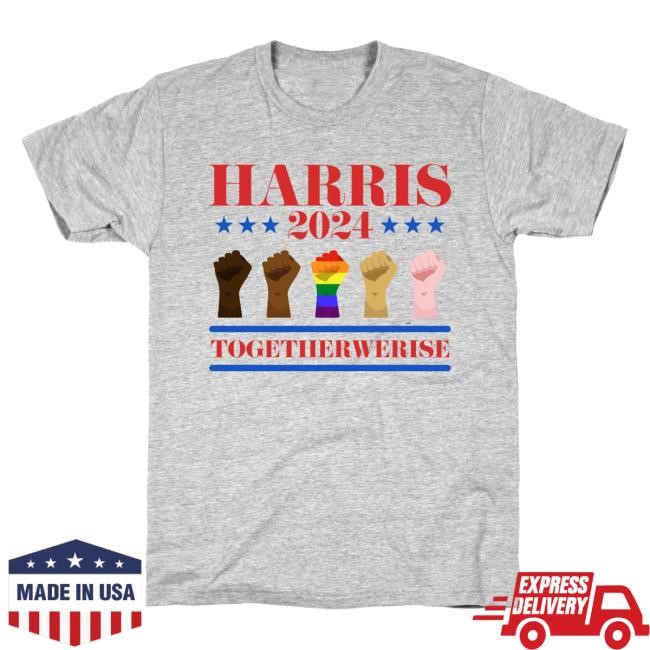 Official Lookhuman Merch Store Together We Rise Harris 2024 T-Shirt
