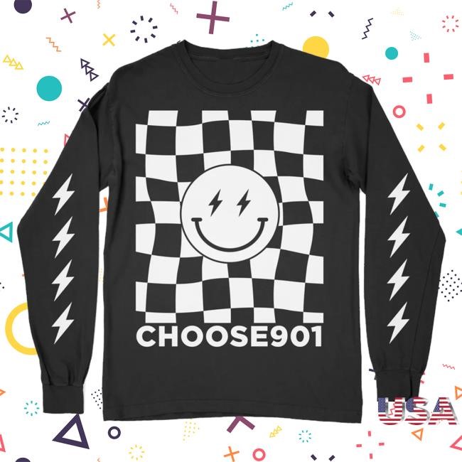 Trending Choose901 Merch Shop Choose901 Lightning Smiley Long Sleeve Funny Shirt