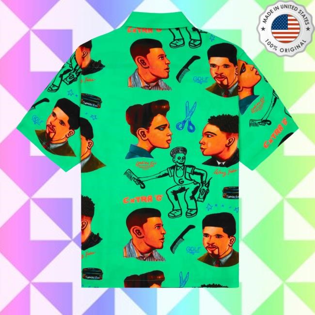 Barbershop Rayon Button Up Hoodie By Golf Wang