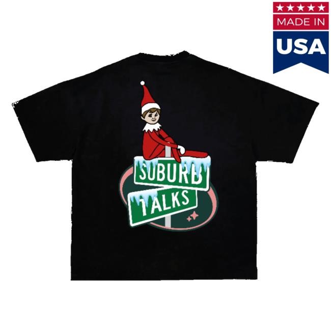 Suburb Talks Merch Store Elf On The Shelf Black Shirt
