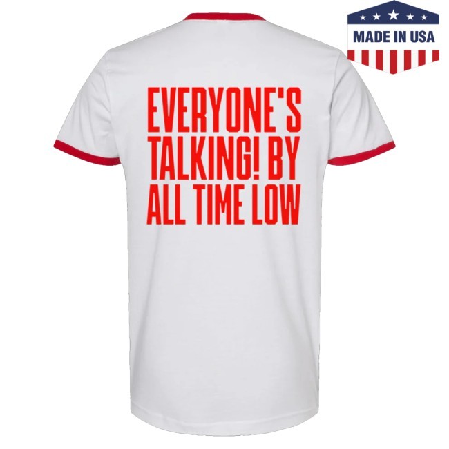 Official All Time Low Store Merch Everyone's Talking Ringer Zip Hoodie - Ricatee