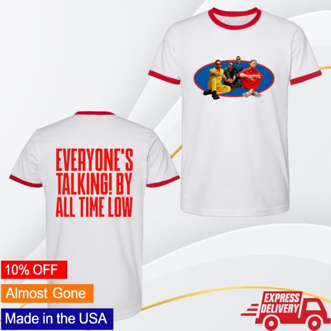 Official All Time Low Store Merch Everyone's Talking Ringer Zip Hoodie - Ricatee