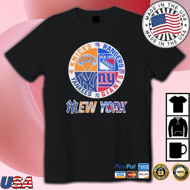 New York Knicks New York Rangers New York Yankees And New York Giants Logo 2023 Hoodie