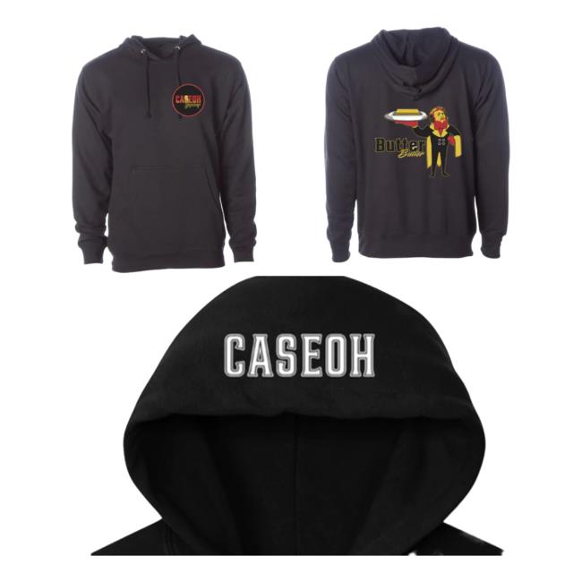 Official Caseoh Game Merch Caseoh Games Butter Butler Sweatshirts Black Caseohgames