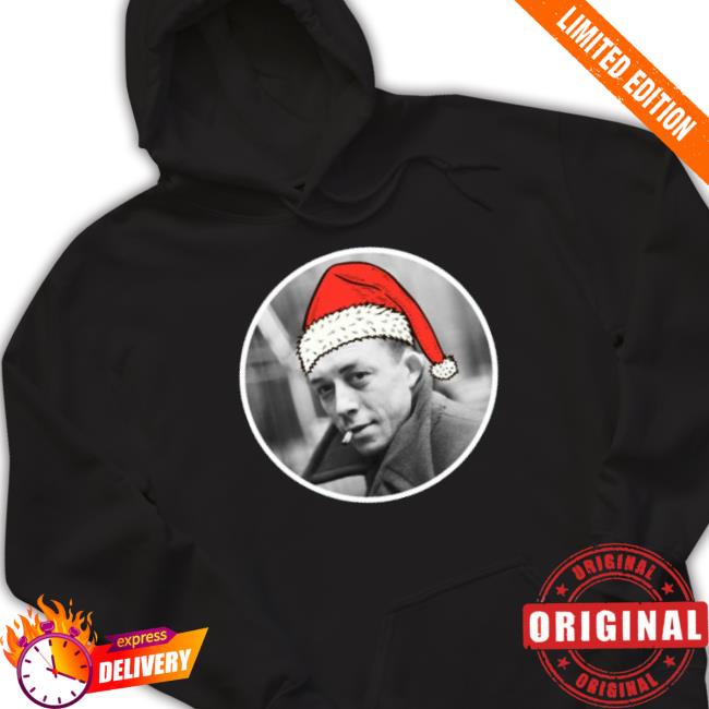 Wearing A Santa Hat Albert Camus Sweater Long Sleeve T Shirt