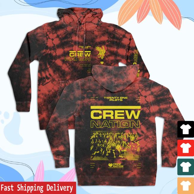 Official 21 Pilots Apparel Clothing Store Merch Tie-Dye Twenty One Pilots Crew Nation Tie Dye Pullover Sweatshirt TwentyOnePilots 21Pilots Shop
