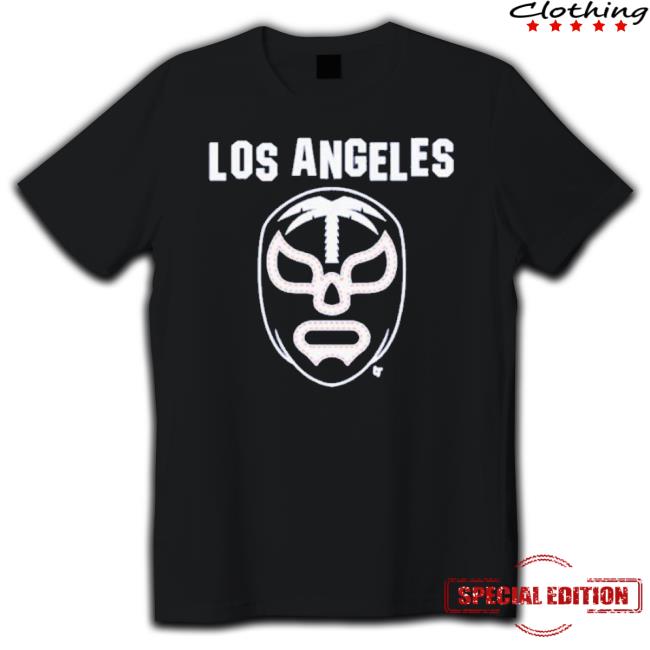 Official Los Angeles Baseball Lucha Mask Tee Shirt