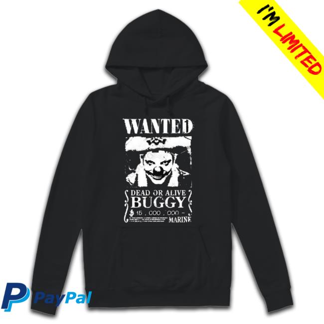 Official One Piece Live-Action Buggy Wanted Poster Hoodie Sweatshirt