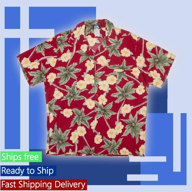 Official Hilo Hattie Mens Hawaiian Shirt Red Sweatshirt