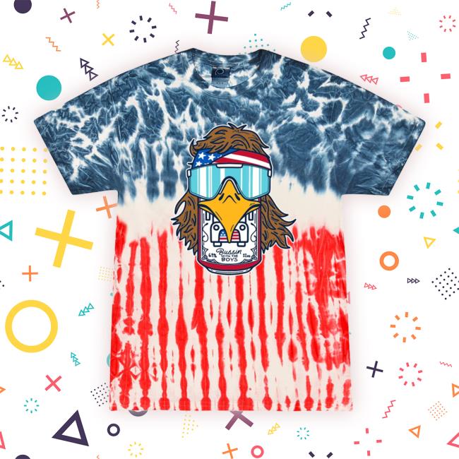 Official Barstool Sports Store Bussin Beer Eagle Tie Dye Long Sleeved T-Shirt