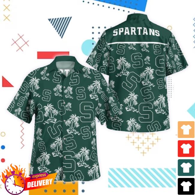 Official Michigan State Spartans Logo Printed Tropical Hawaiian T-Shirt Summer Holiday Gift For Men And Women