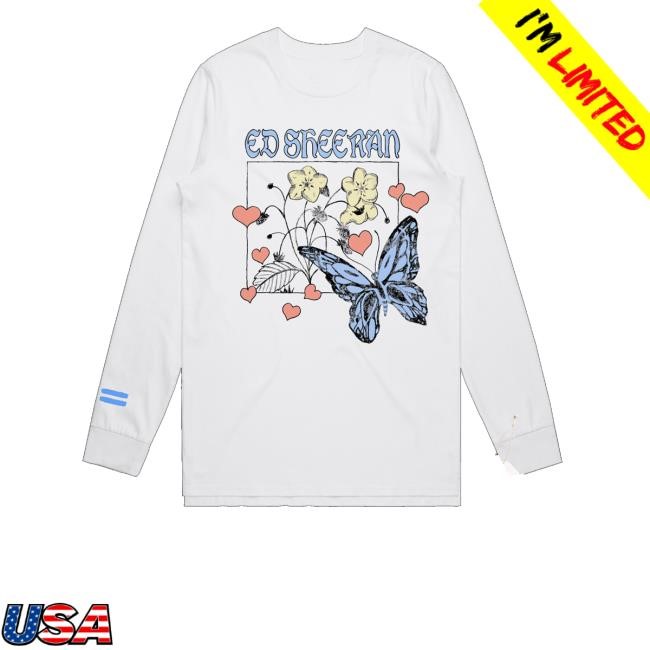 Edsheeran Shop Wild Hearts And Butterflies White Tee Shirt