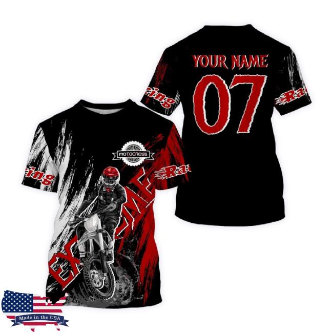 Official Motocross Off-Road Jersey Black Red Custom Dirt Bike Racing 3D All Over Print Sweater